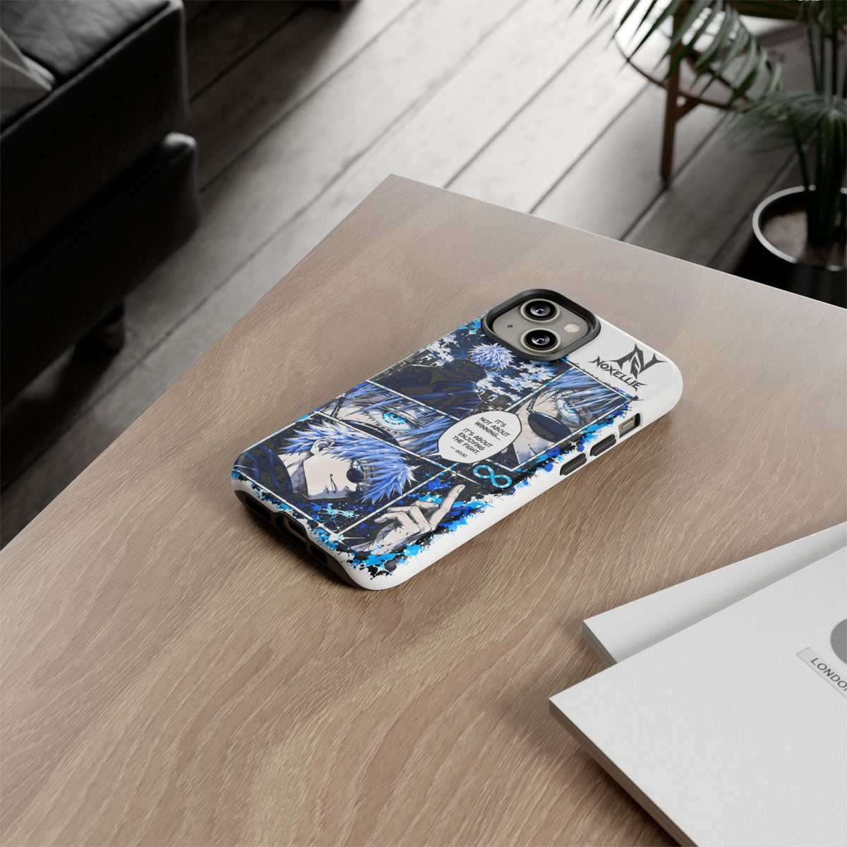 Anime Manga Phone Case — "It's Not About Winning" Blue Jujutsu-Inspired Tough Case
