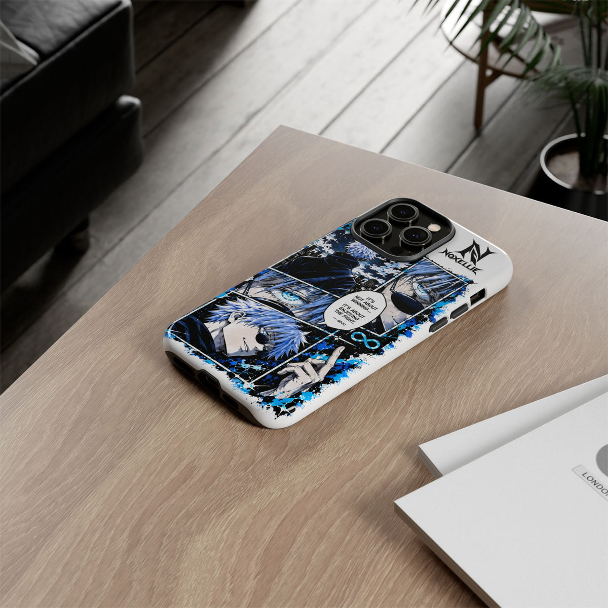 Anime Manga Phone Case — "It's Not About Winning" Blue Jujutsu-Inspired Tough Case