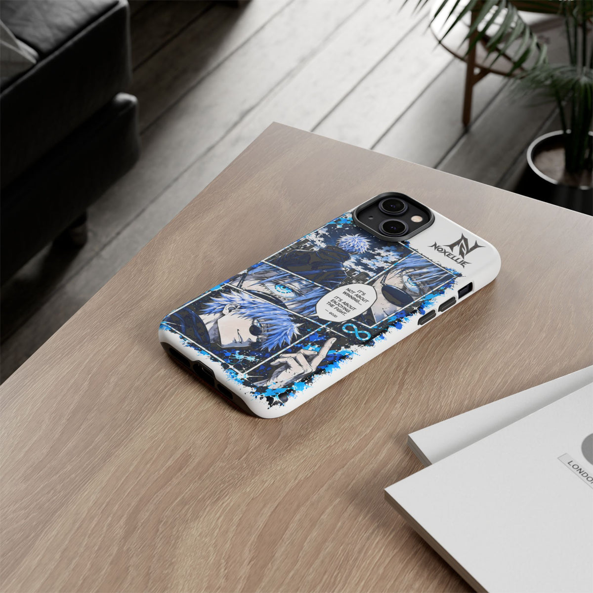 Anime Manga Phone Case — "It's Not About Winning" Blue Jujutsu-Inspired Tough Case