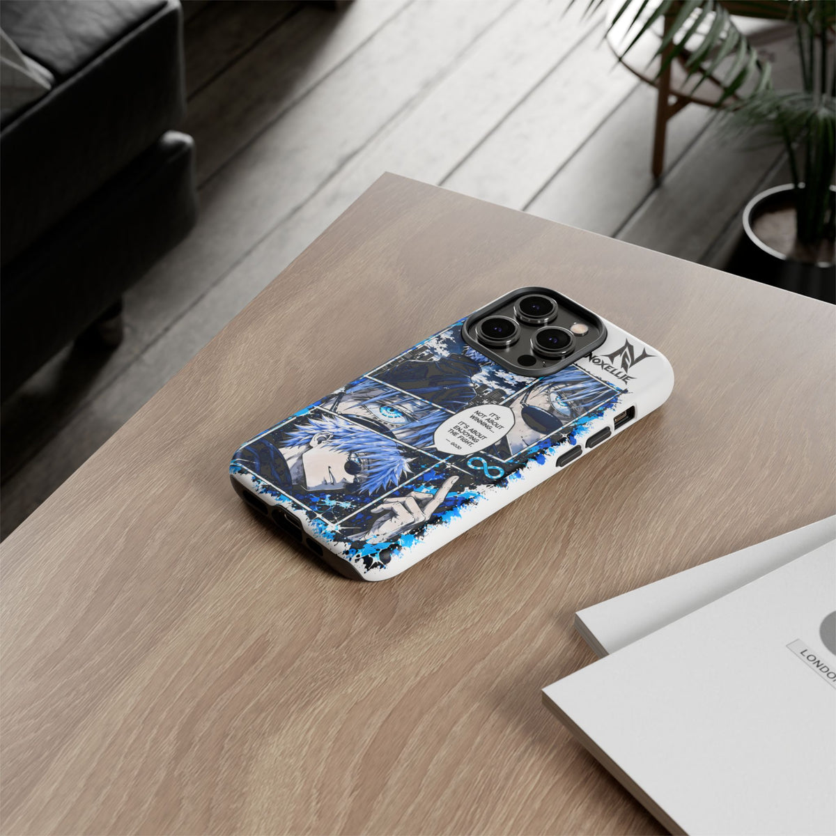 Anime Manga Phone Case — "It's Not About Winning" Blue Jujutsu-Inspired Tough Case
