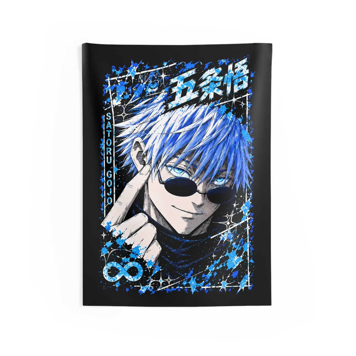 Jujutsu Kaisen Satoru Gojo Wall Tapestry — Blue Anime Portrait Decor