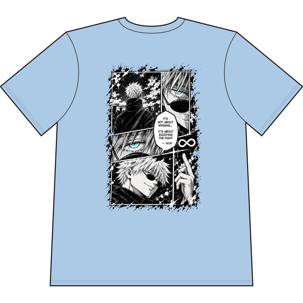 Gojo Satoru Anime Manga Tee — Jujutsu Kaisen Panel Graphic T-Shirt